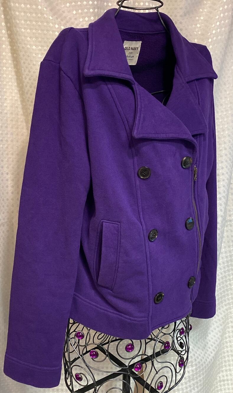 Old Navy Purple Cotton Fleece Short Jacket Size M